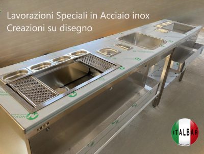 Top in acciaio inox, banchi per cocktail