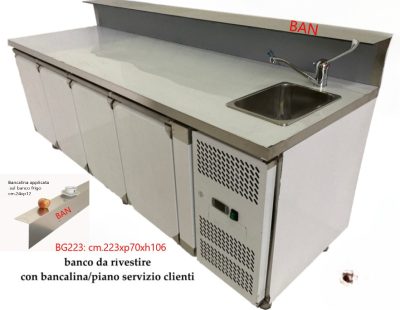 BANCO BAR GREZZO DA RIVESTIRE CON 4 PORTE – CM. 223XP70XH106 – ART. BG223