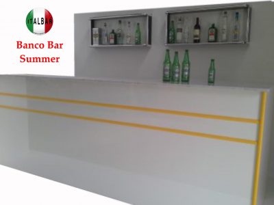 Banco Bar Summer cm.300 + retrobanco + portabottiglie + pedana €. 5.500+IVA