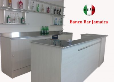 Banco Bar Jamaica cm.300 + retro banco + portabottiglie + pedana: €.5.800