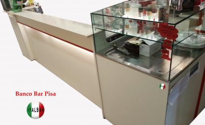 Banco Bar Pisa cm.330. Prezzo promozionale del Bancone + Vetrina Fredda come in foto: €.5.000+iva